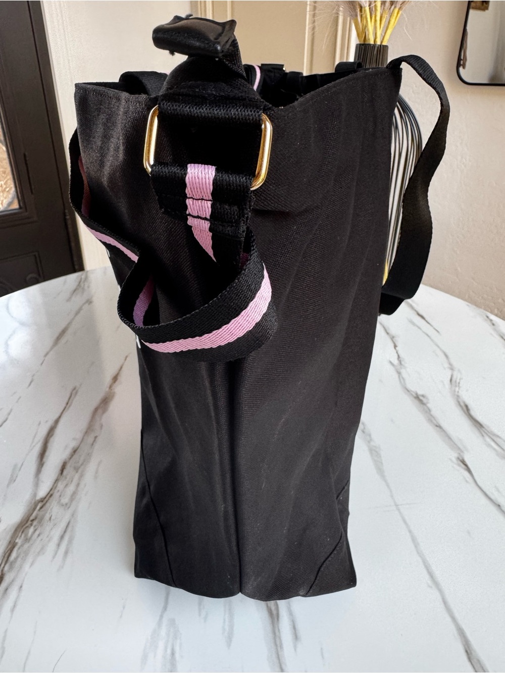 Victoria's Secret Black Tote with Pink Center Stripe and LOVE Logo - Picture 8 of 10